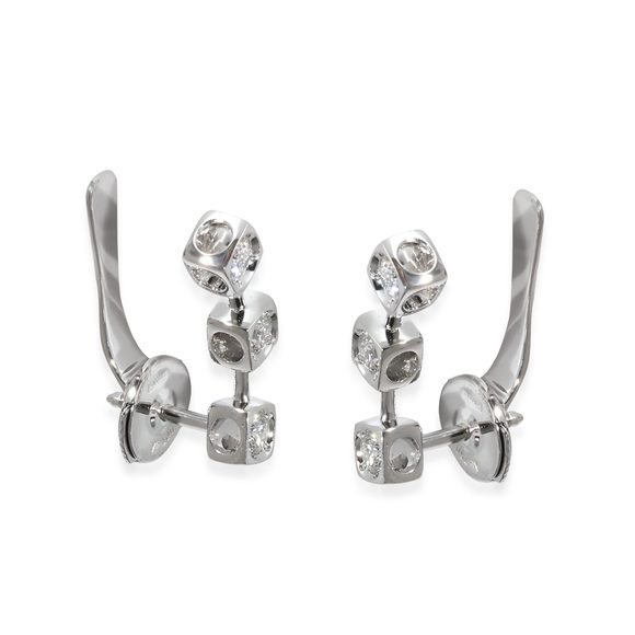 Dinh Van Le Cube Diamant Ear Climber Earring in 18k White Gold 0.6 CTW - Picture 2 of 3